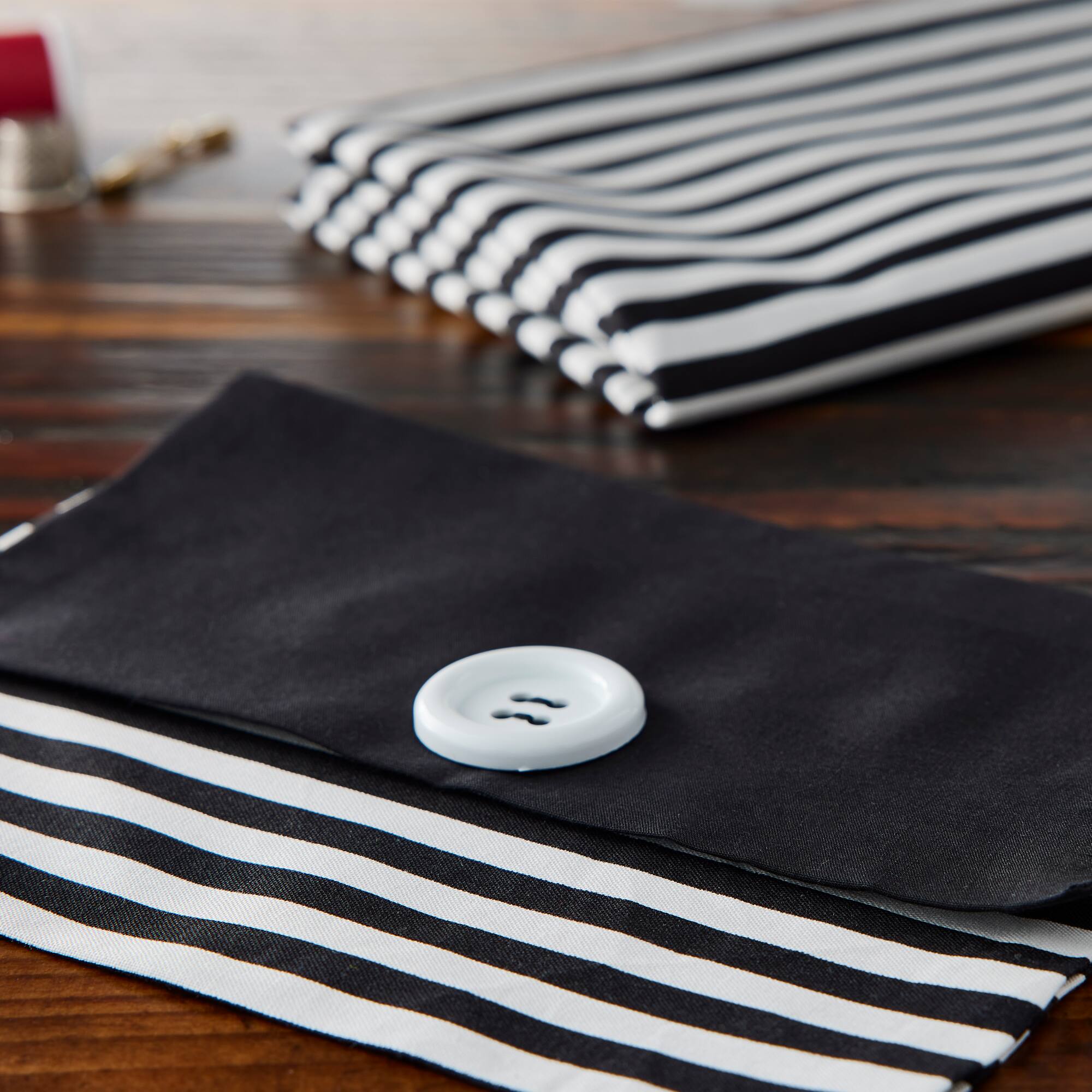 Camelot Fabrics Mixology Black & White Stripes Cotton Fabric